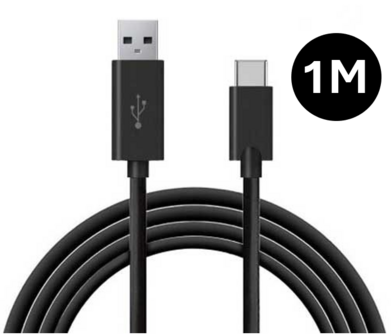 Oplaadkabel - USB-A naar USB C  - 1 m -  Zwart