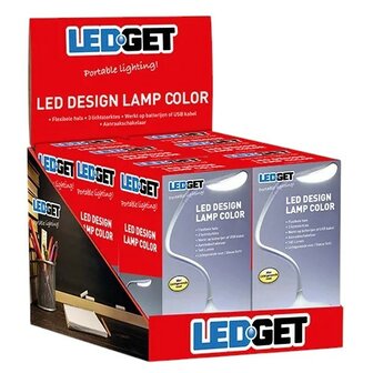 Led design tafellamp met usb poort inclusief batterijen